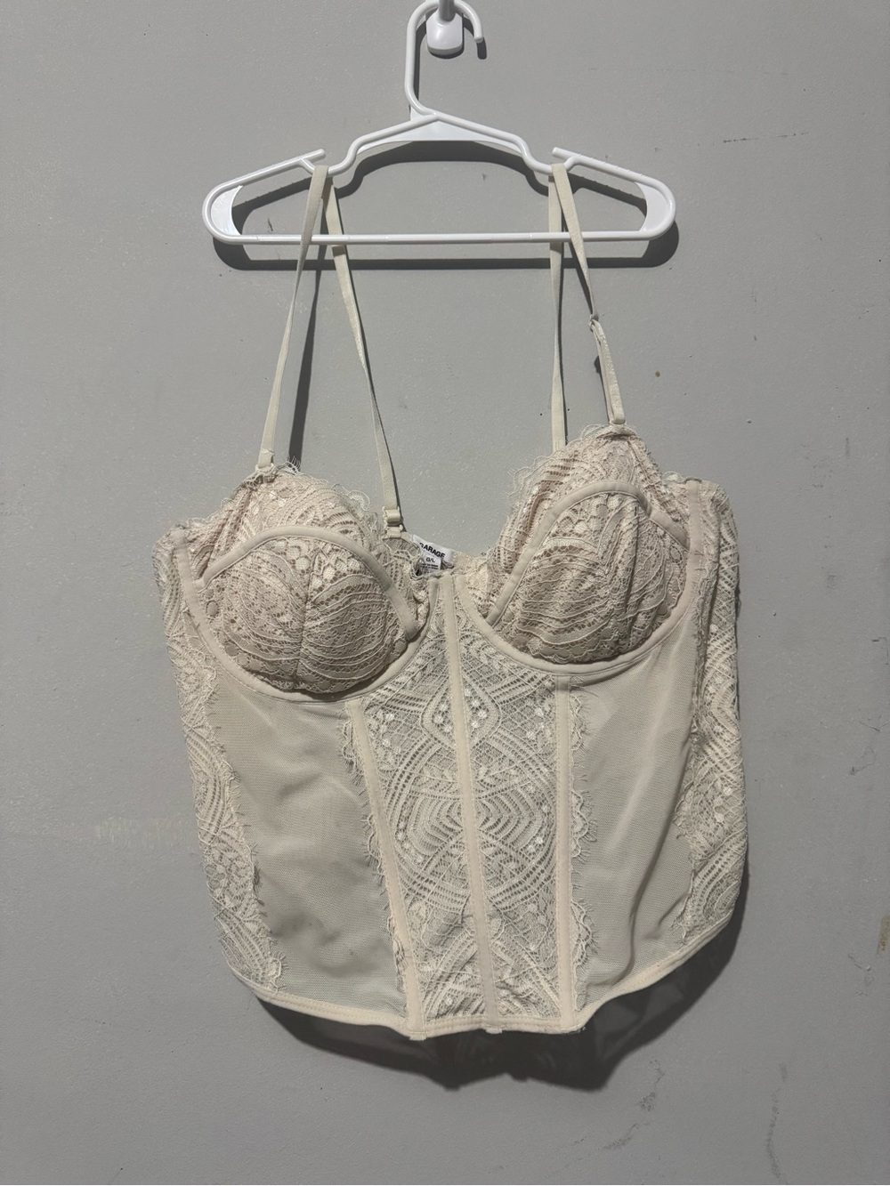 Garage Lace Bustier Camisole in Beige